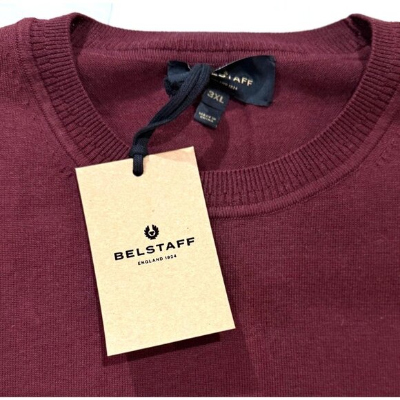 NWT mens size‎ 3xl Belstaff Moss Crew Neck Jumper/sweater burnished red - Picture 3 of 9